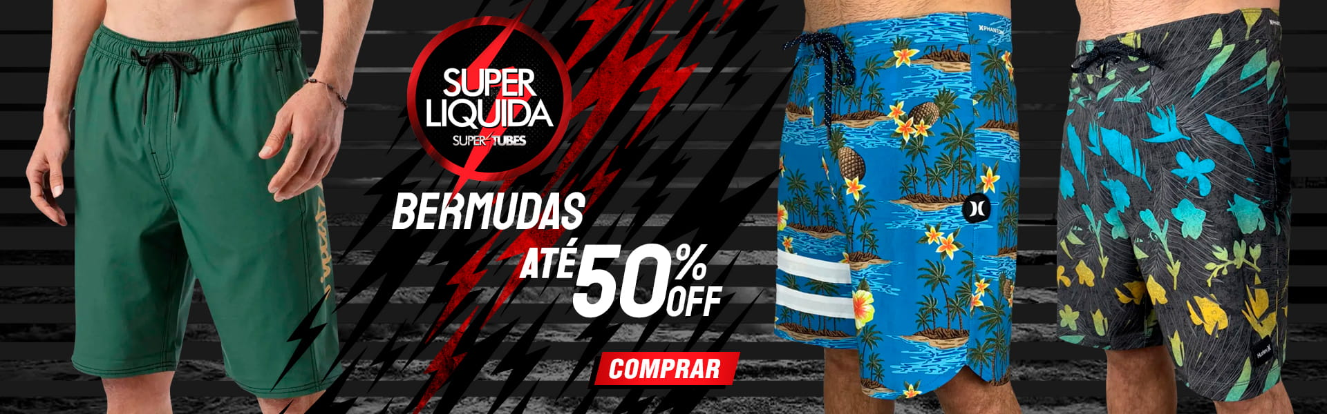 Bermudas Até 50% off