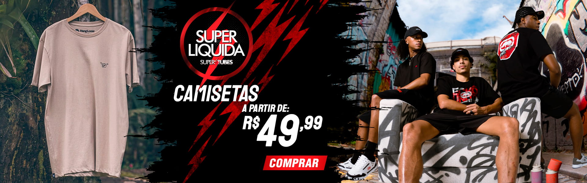 Camisetas a partir de R$ 49,99