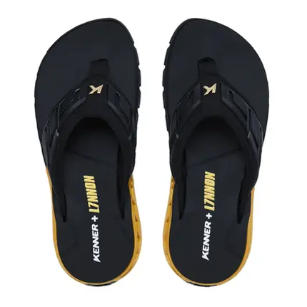 Chinelo Sandália Kenner Rakka Full Force L7 Preto Dourado