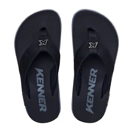 Chinelo Sandália Kenner Kivah Preto e Cinza