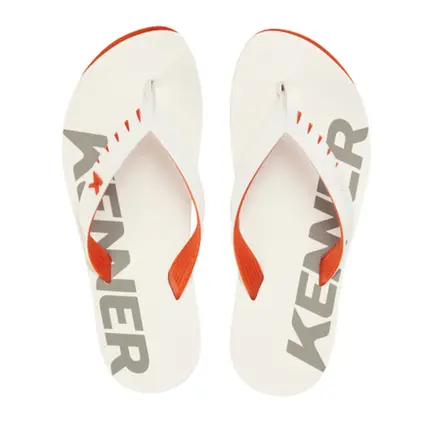Chinelo Sandália Sandália Kenner Red Branco e Laranja