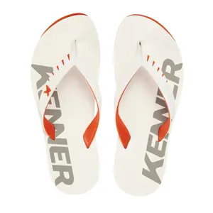 Chinelo Sandália Sandália Kenner Red Branco e Laranja
