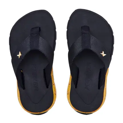 Chinelo Kenner Rakka Infantil Preto/Dourado Kids