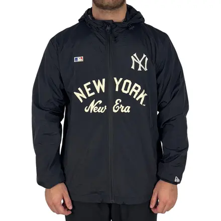 Jaqueta New Era Corta Vento New York Yankees Logo History Preto