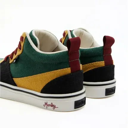 Tênis Redley Studio Multicolor Bob Marley Preto Amarelo Verde - l