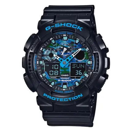 Relógio G-Shock Digital Preto/Azul GA-100CB-1ADR