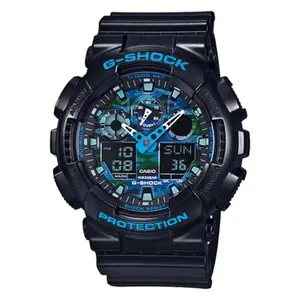 Relógio G-Shock Digital Preto/Azul GA-100CB-1ADR