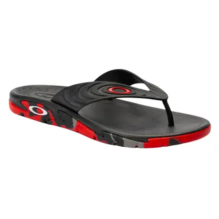 Chinelo Oakley Crowd Camo Preto/Vermelho