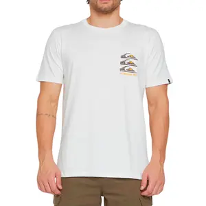 Camiseta Quiksilver Vertical Logos Snow White