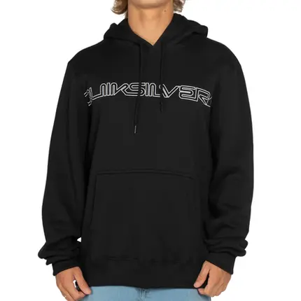 Moletom Quiksilver Fechado Word Block Preto Plus Size