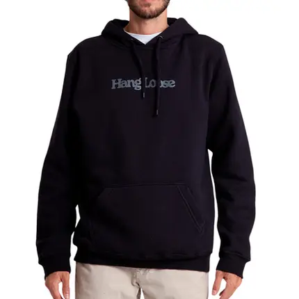 Moletom Hang Loose Canguru Typo Preto