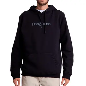 Moletom Hang Loose Canguru Typo Preto