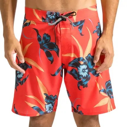 Bermuda Volcom Água Polly Floral Laranja