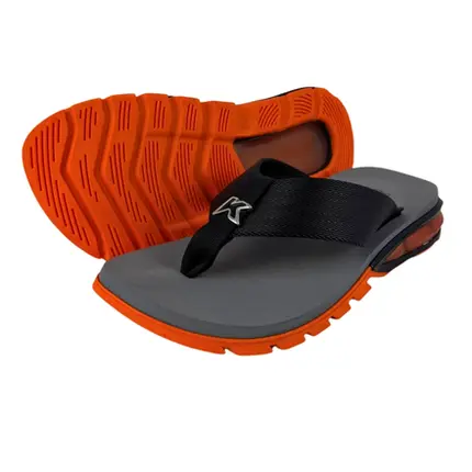 Chinelo Sandália Kenner Orak Laranja Prata Preto